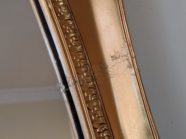 OVAL Gold Gilt French Louis Vintage Antique Style Ornate OVERMANTEL Tall Wall Frame Full Length Mirror