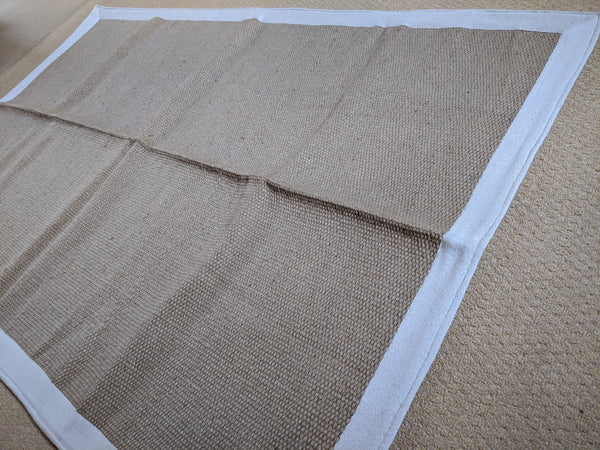 New 120x180cm Natural & Cream INDIAN KILIM KELIM 100% JUTE HAND WOVEN Carpet Rug Runner