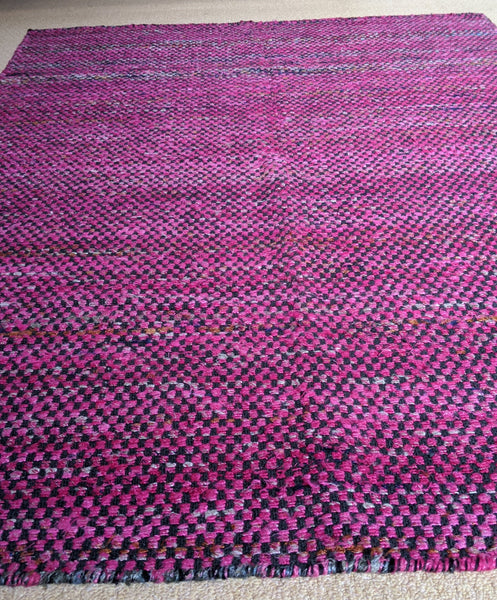 New 120x180cm Pink INDIAN KILIM KELIM Jute COTTON HAND WOVEN Carpet Rug Runner