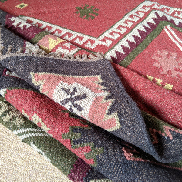 New 170x250cm INDIAN KILIM KELIM Wool Aztec Design HAND WOVEN Carpet Rug Runner