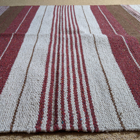 New 90x150cm Cream INDIAN KILIM KELIM 100% COTTON Aztec Design HAND WOVEN Carpet Rug Runner