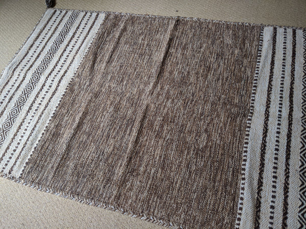 New 90x150cm Cream INDIAN KILIM KELIM 100% COTTON Aztec Design HAND WOVEN Carpet Rug Runner