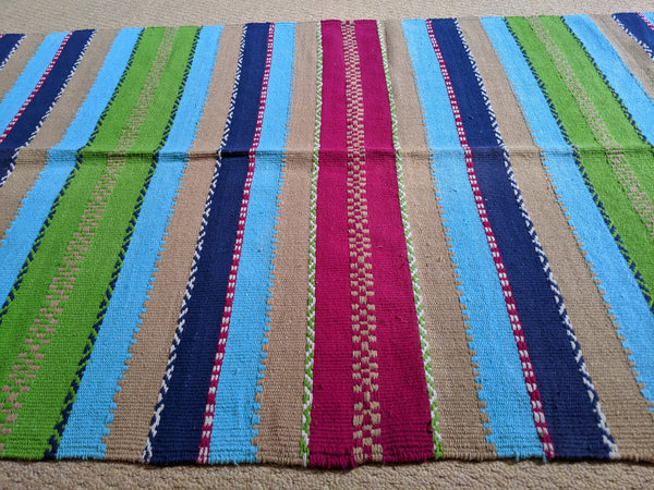New 90x150cm INDIAN KILIM KELIM 100% COTTON Aztec Design HAND WOVEN Carpet Rug Runner