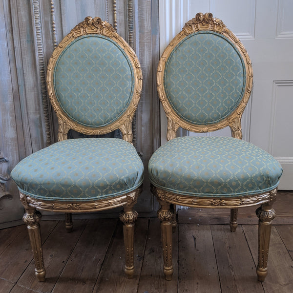 Antique FRENCH Louis GOLD Gilt Shabby Chic Carved Hall Boudoir Parlour Chair