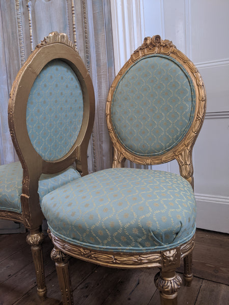 Antique FRENCH Louis GOLD Gilt Shabby Chic Carved Hall Boudoir Parlour Chair