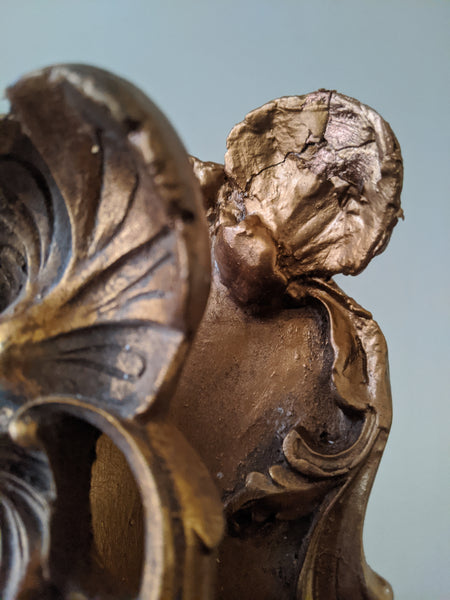 OVAL Gold Gilt French Louis Vintage Antique Style Ornate OVERMANTEL Tall Wall Frame Full Length Mirror