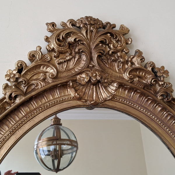 OVAL Gold Gilt CHERUB French Louis Vintage Style Ornate OVERMANTEL Mirror