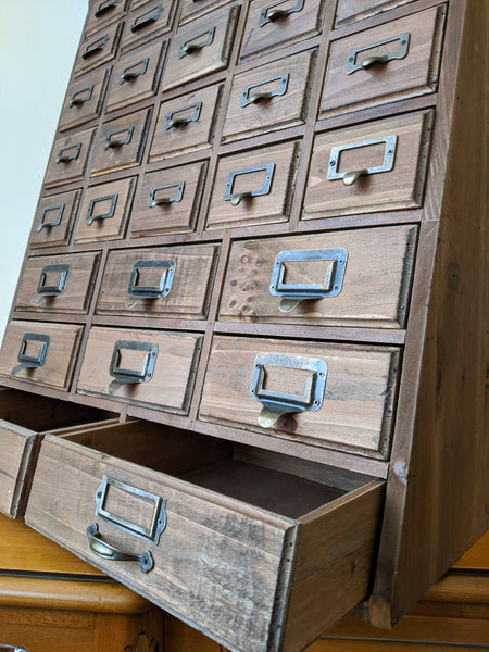 New VINTAGE Retro Rustic Apothecary Industrial 33 Multi Drawer PINE Wood Storage Office Chest Unit