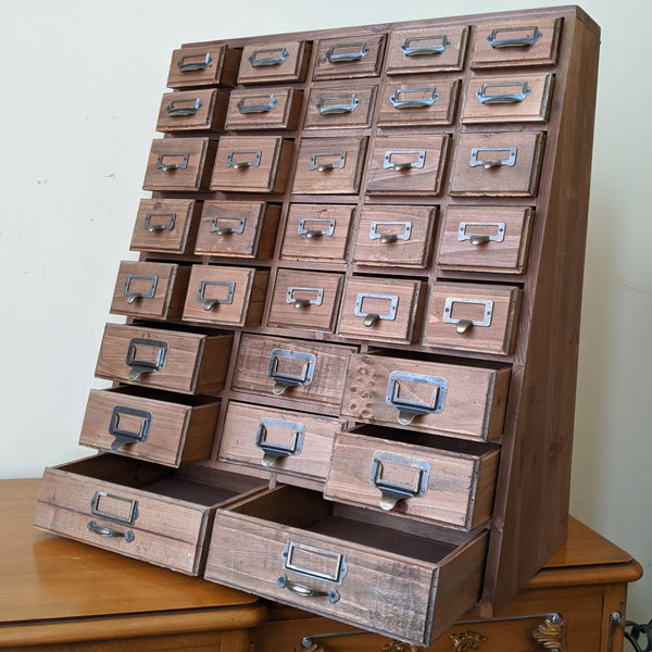 New VINTAGE Retro Rustic Apothecary Industrial 33 Multi Drawer PINE Wood Storage Office Chest Unit