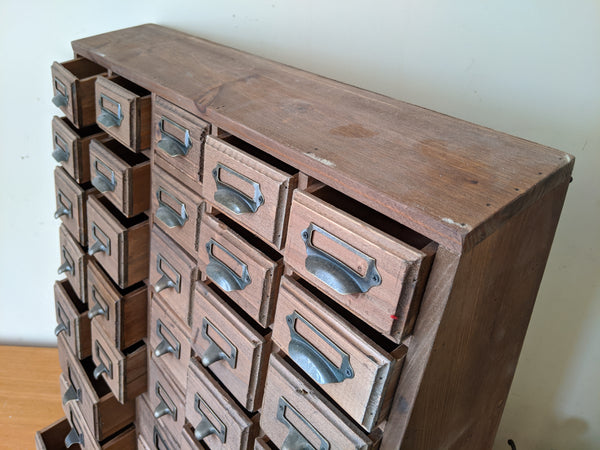 New VINTAGE Retro Rustic Apothecary Industrial 33 Multi Drawer PINE Wood Storage Office Chest Unit