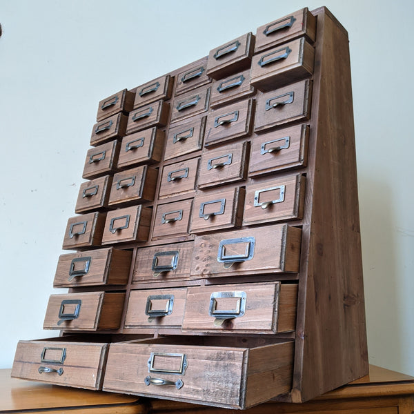 New VINTAGE Retro Rustic Apothecary Industrial 33 Multi Drawer PINE Wood Storage Office Chest Unit