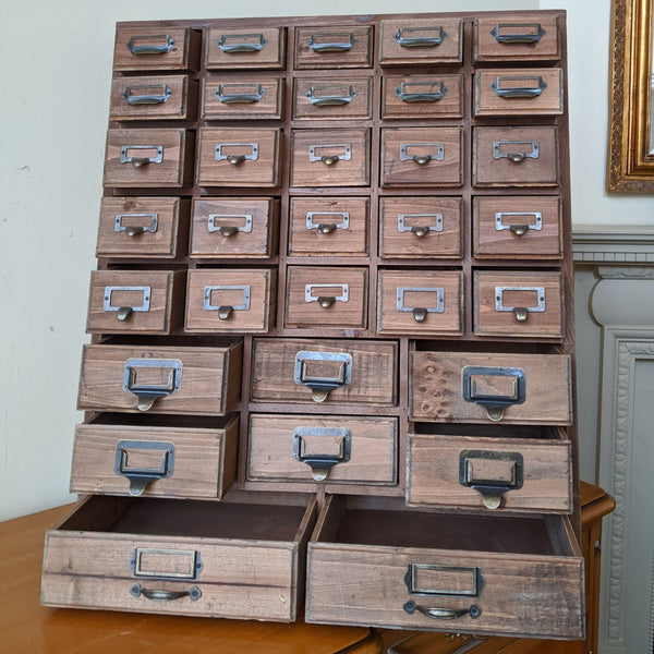 New VINTAGE Retro Rustic Apothecary Industrial 33 Multi Drawer PINE Wood Storage Office Chest Unit