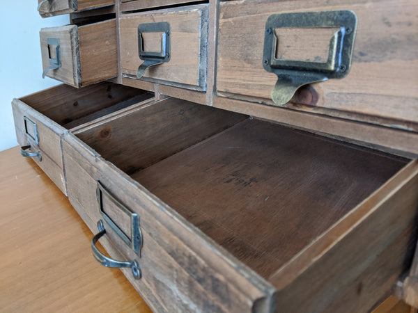New VINTAGE Retro Rustic Apothecary Industrial 33 Multi Drawer PINE Wood Storage Office Chest Unit