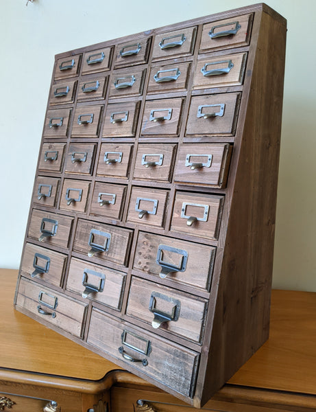 New VINTAGE Retro Rustic Apothecary Industrial 33 Multi Drawer PINE Wood Storage Office Chest Unit