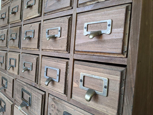 New VINTAGE Retro Rustic Apothecary Industrial 33 Multi Drawer PINE Wood Storage Office Chest Unit