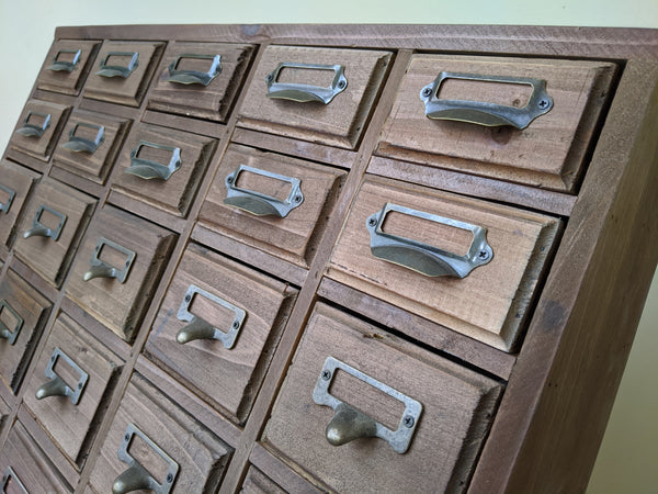 New VINTAGE Retro Rustic Apothecary Industrial 33 Multi Drawer PINE Wood Storage Office Chest Unit