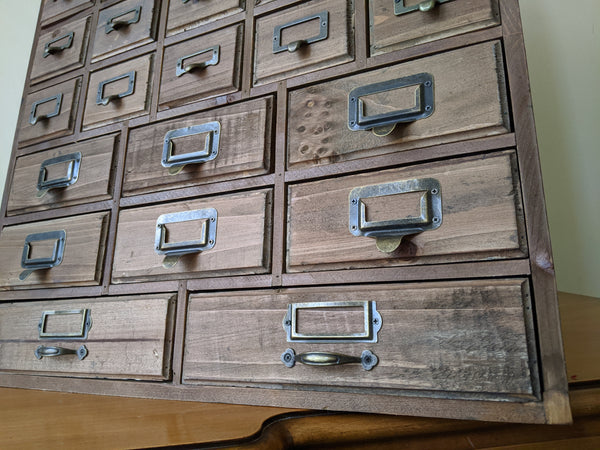 New VINTAGE Retro Rustic Apothecary Industrial 33 Multi Drawer PINE Wood Storage Office Chest Unit
