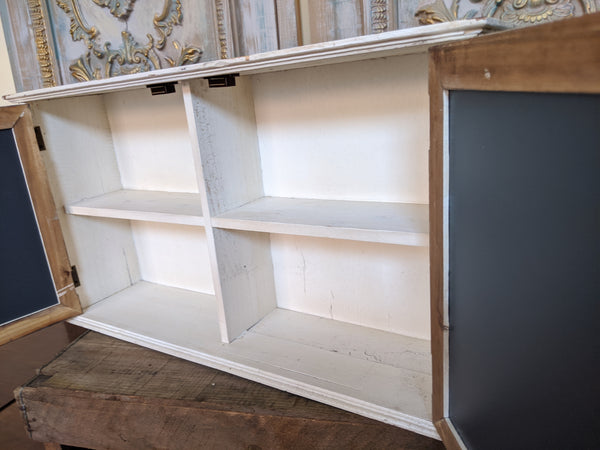 New VINTAGE French Cream Shabby Chic Rustic Wall BATH Mirror Cabinet Cupboard Unit