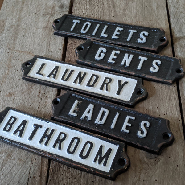 New Vintage RETRO TOILET Laundry GENTS Ladies BATH Room Metal Cast Iron Signs