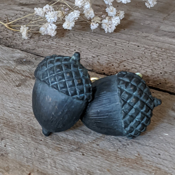 NEW French Vintage Verdigris ACORN Nut Shabby Chic Metal Rustic Door Drawer Knob Pull