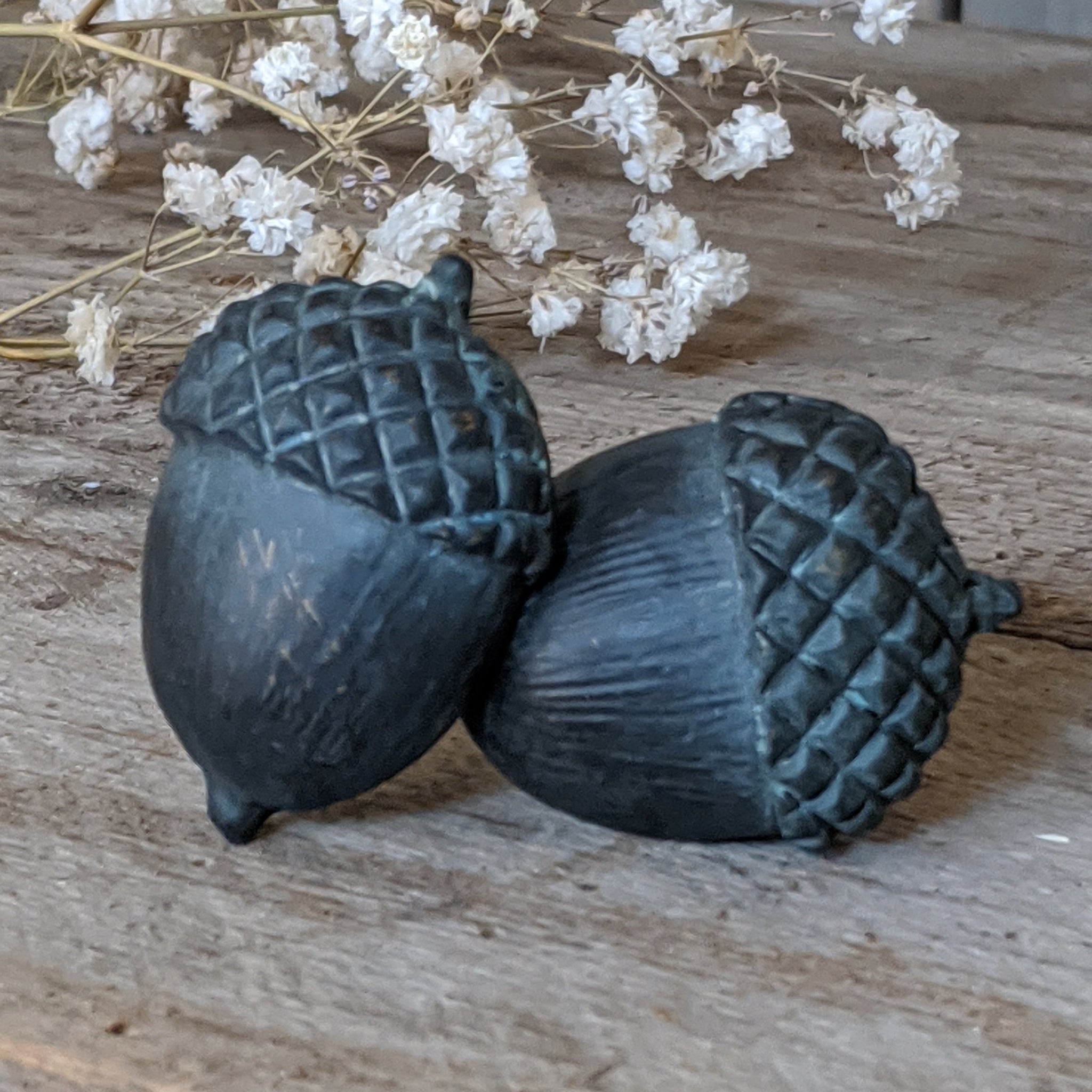 NEW French Vintage Verdigris ACORN Nut Shabby Chic Metal Rustic Door Drawer Knob Pull