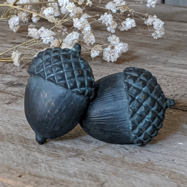 NEW French Vintage Verdigris ACORN Nut Shabby Chic Metal Rustic Door Drawer Knob Pull