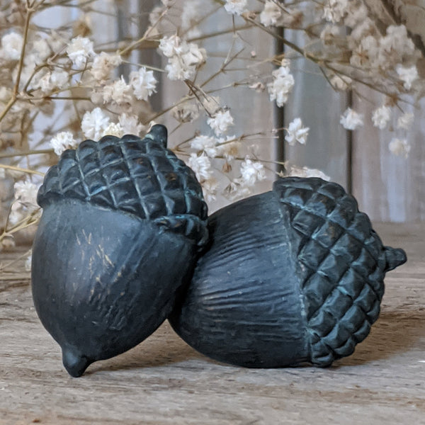 NEW French Vintage Verdigris ACORN Nut Shabby Chic Metal Rustic Door Drawer Knob Pull