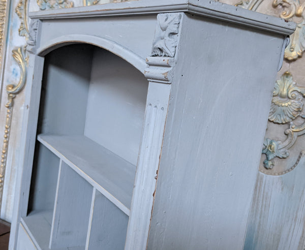 New VINTAGE Grey French Shabby Chic Bookcase Shelf Cabinet Drawers Unit Storage