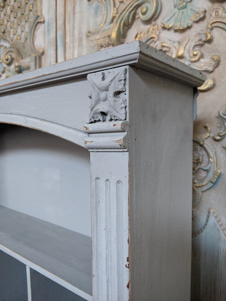 New VINTAGE Grey French Shabby Chic Bookcase Shelf Cabinet Drawers Unit Storage