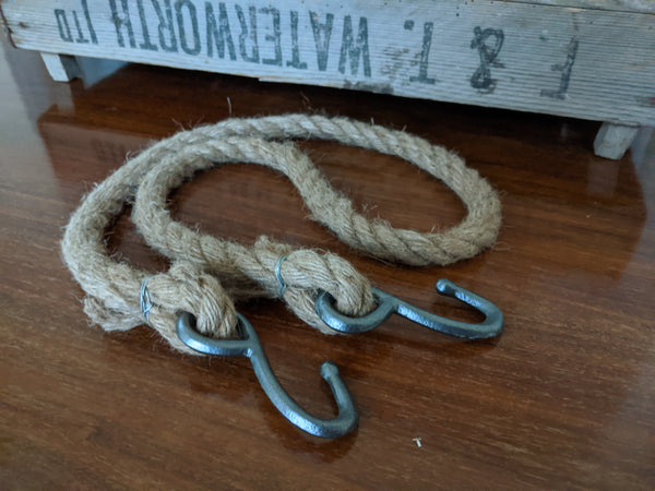 NEW French Vintage Shabby Chic Metal GOLD Hanging ROPE Storage Display Basket