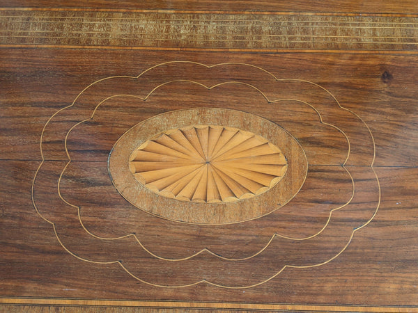 Antique Edwardian INLAID Walnut Wood Occasional Side Lamp Table 