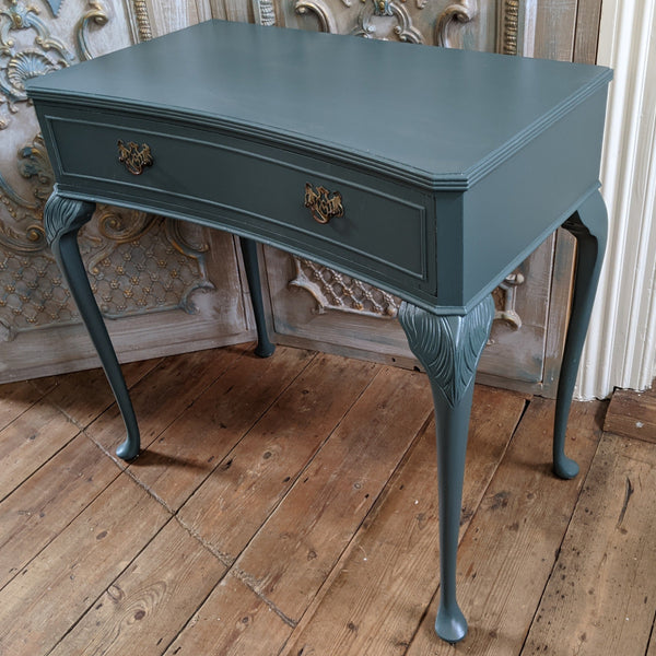 French Vintage Shabby Chic Painted Lamp Sofa Dressing Console Hall Table with Drawer