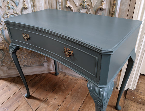 French Vintage Shabby Chic Painted Lamp Sofa Dressing Console Hall Table with Drawer