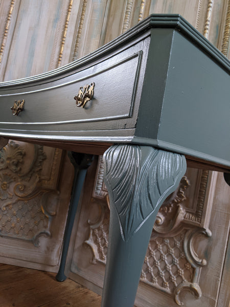 French Vintage Shabby Chic Painted Lamp Sofa Dressing Console Hall Table with Drawer