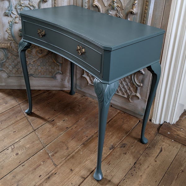 French Vintage Shabby Chic Painted Lamp Sofa Dressing Console Hall Table with Drawer