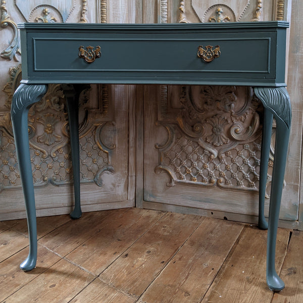 French Vintage Shabby Chic Painted Lamp Sofa Dressing Console Hall Table with Drawer