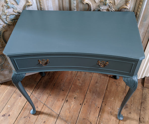 French Vintage Shabby Chic Painted Lamp Sofa Dressing Console Hall Table with Drawer