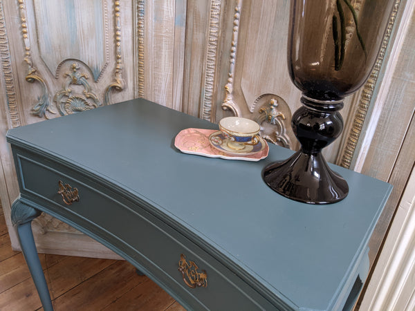 French Vintage Shabby Chic Painted Lamp Sofa Dressing Console Hall Table with Drawer