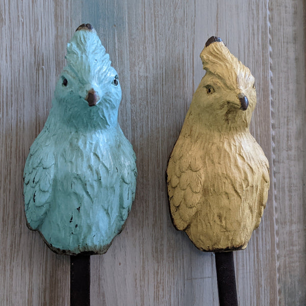 New PARROT French Vintage Shabby Chic Rustic Wall Single Coat Towel Hat Bird HOOK