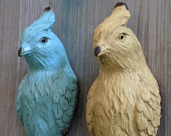 New PARROT French Vintage Shabby Chic Rustic Wall Single Coat Towel Hat Bird HOOK