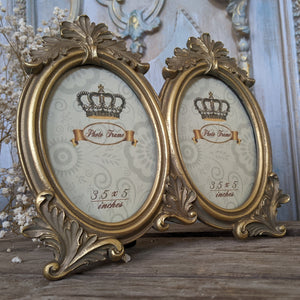 New 3.5x5" Vintage Shabby Chic French Style Ornate Double Gold Picture PHOTO Frame