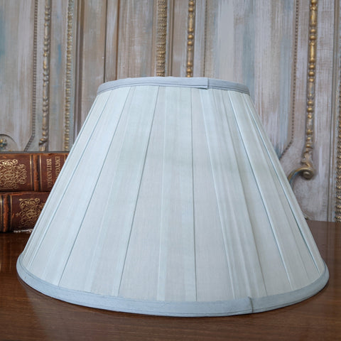 New SILK Pleated Pale BLUE Lined Lamp Light Ceiling Pendant Shade Round 40cm