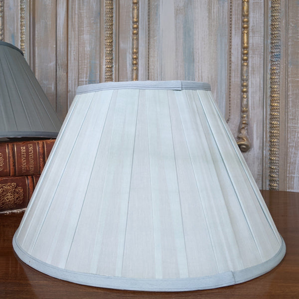 New SILK Pleated Pale BLUE Lined Lamp Light Ceiling Pendant Shade Round 40cm