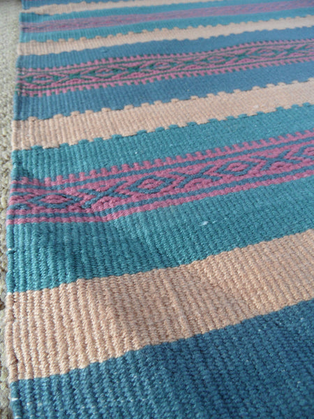 New 180x245cm Blue INDIAN KILIM KELIM 100% COTTON Aztec Design HAND WOVEN Carpet Rug Runner or Throw