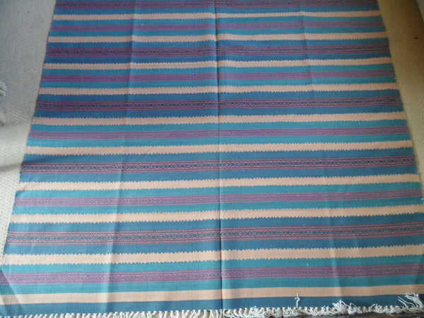 New 180x245cm Blue INDIAN KILIM KELIM 100% COTTON Aztec Design HAND WOVEN Carpet Rug Runner or Throw