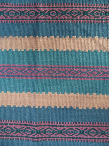 New 180x245cm Blue INDIAN KILIM KELIM 100% COTTON Aztec Design HAND WOVEN Carpet Rug Runner or Throw