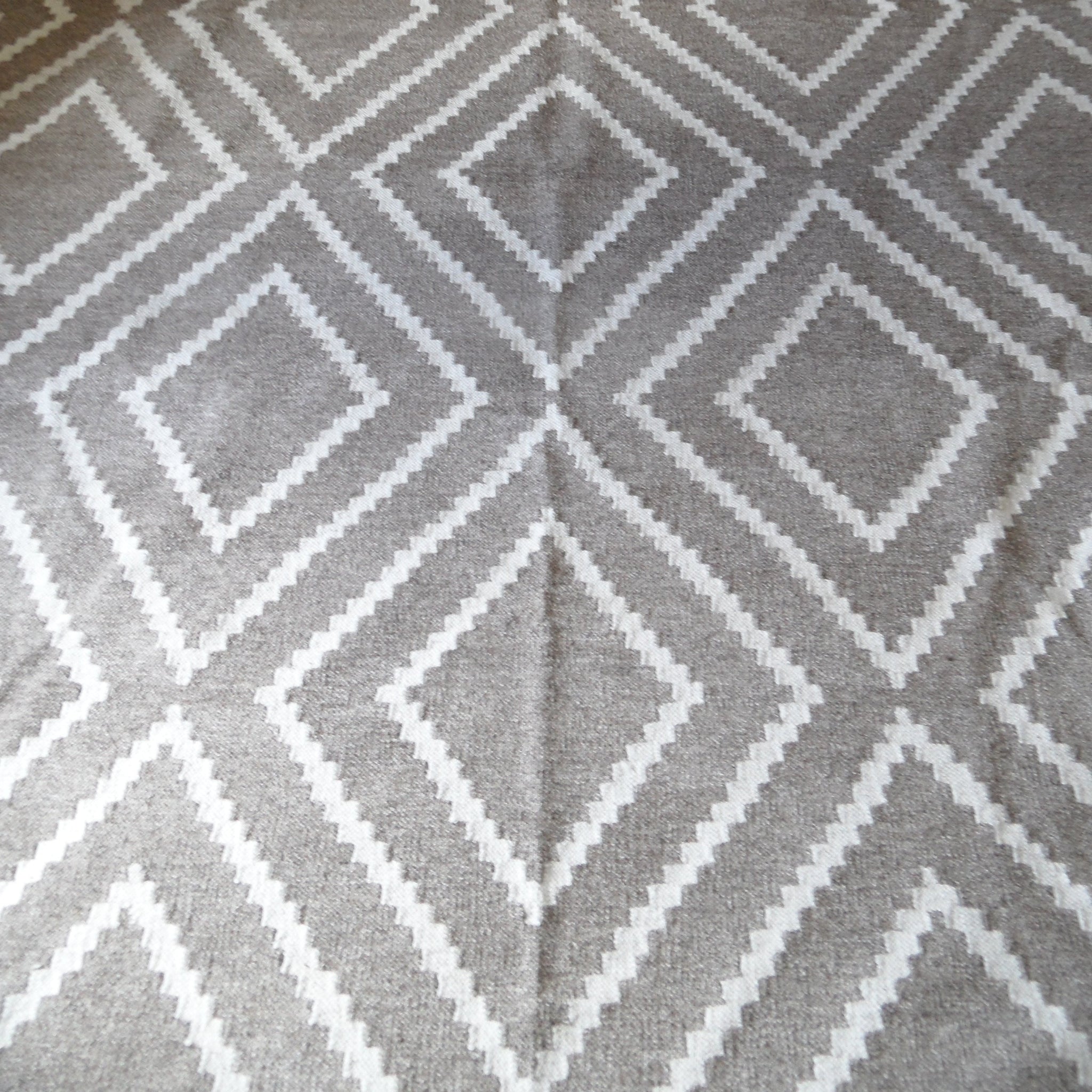 New Large 10x8' Indian by SAFAVIEH Natural Beige Taupe Ivory 100% Wool KILIM Kelim HAND WOVEN Carpet Rug Runner 8x10
