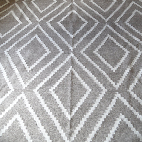 New Large 10x8' Indian by SAFAVIEH Natural Beige Taupe Ivory 100% Wool KILIM Kelim HAND WOVEN Carpet Rug Runner 8x10