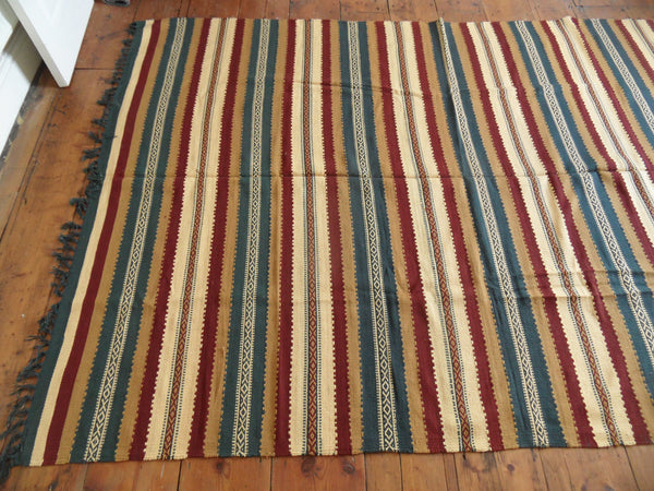 New 180x245cm INDIAN KILIM KELIM 100% COTTON Aztec Design HAND WOVEN Carpet Rug Runner or Throw