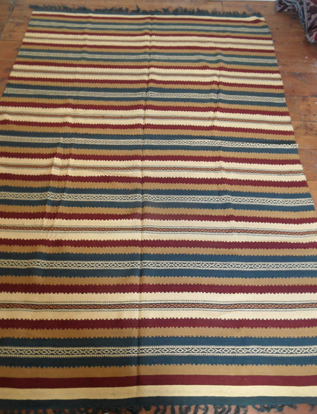New 180x245cm INDIAN KILIM KELIM 100% COTTON Aztec Design HAND WOVEN Carpet Rug Runner or Throw